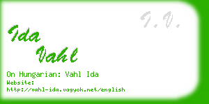 ida vahl business card